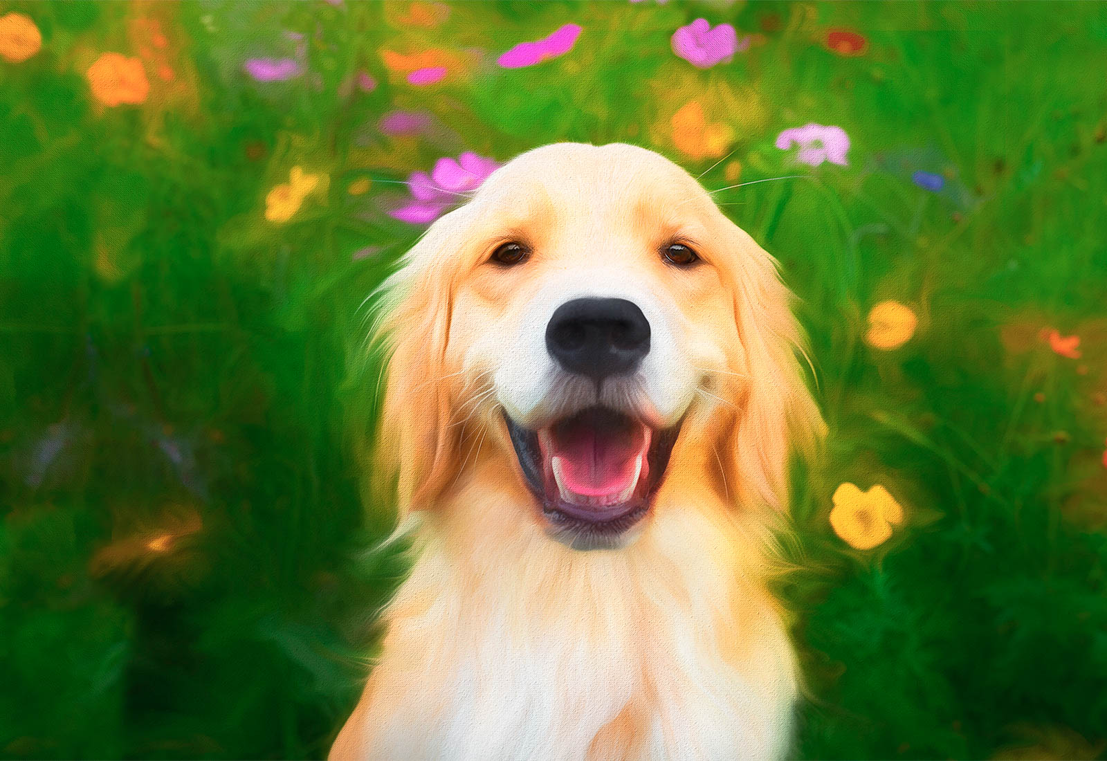 Golden Retriever smiling