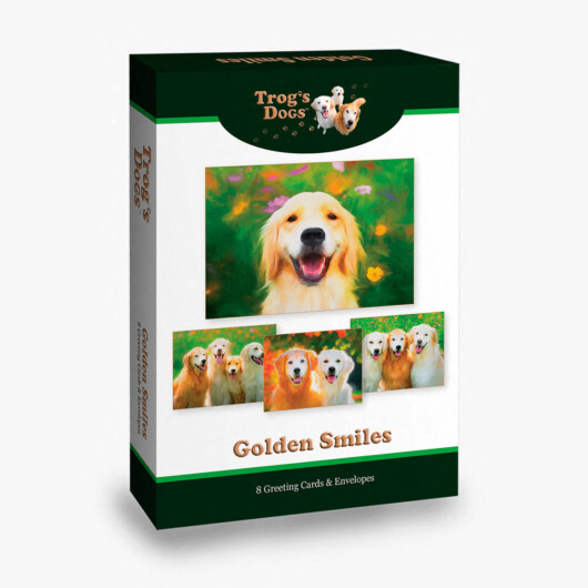 Trog's Dogs Golden Smiles Greeting Cards